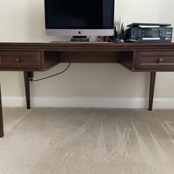 Crate And Barrel Harrison Cherry Wood Office Desk