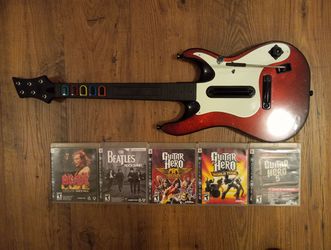 PS3 Playstation 3 Guitar Hero Controller And Games