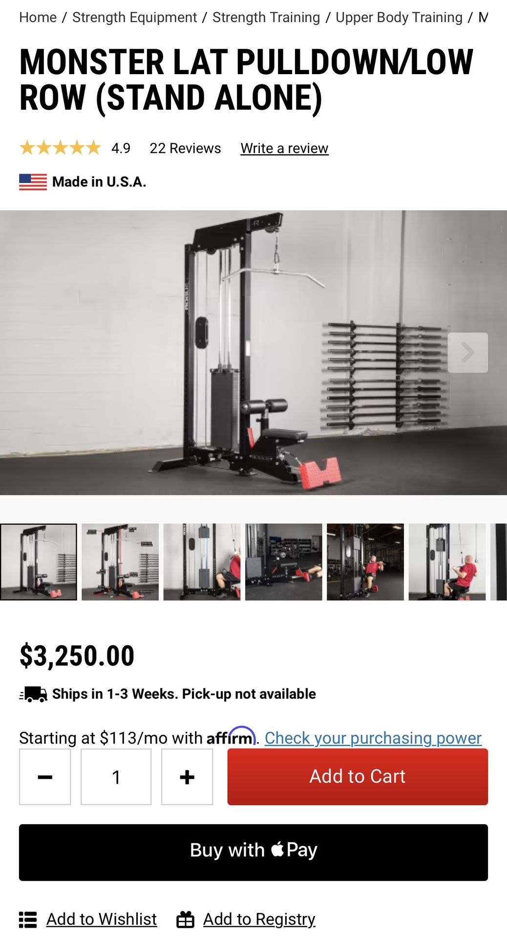 Rogue Lat Pull Down Machine