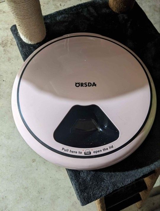 ORSDA Automatic Cat Feeder Wet Food 5-Meal, Timed Wet Cat Food Dispenser, Voice Recorder, Easy to Se