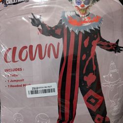 Clown Costume Size Large 10-12 Years Old