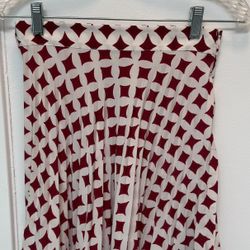 Stylish Zara Pleated Skirt - Red and White Pattern