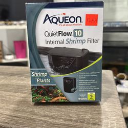 Brand New Aqueon Quiteflow 10 Shrimp Aquarium Filter