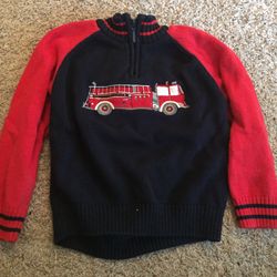 Heartstrings size 6 fire truck sweater