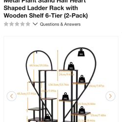 Metal Plant Stand Half Heart Shaped