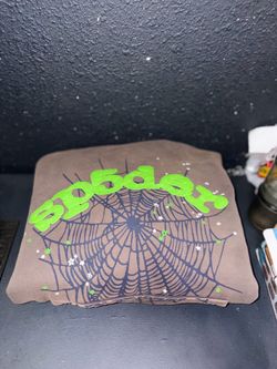 Grey And Green Spider/Sp5der Hoodie