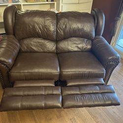 Reclining Leather Couch 