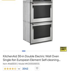KitchenAid 30-in Double Electric Wall Oven Single-fan European Element - $2,300 (San Antonio)