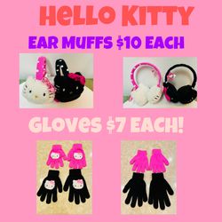 Hello Kitty Ear Muff Or  Gloves 