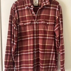 Soft Levi Strauss And Co Jackson worker Red And White Long Sleeve Button Up 