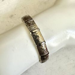 Chico’s Gold/silver Tone Textured Lines Bracelet 