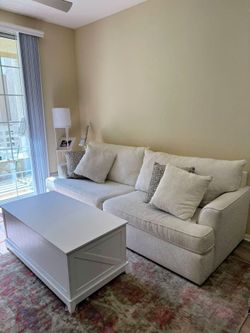 Used 1yr - 95" Living Spaces Sofa + 48" Lift-Top Coffee Table