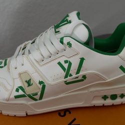 Louis Vuitton Trainer Sneakers White/Green – Brand New – Size 8