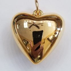 Gold Plated Puffed Heart Pendant 