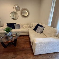 2-piece Sectional White Sofa