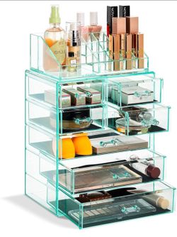 Sorbus Acrylic Makeup Organizer Set, 7-Drawer Vanity & Countertop Cosmetic Storage with Small & Wide Compartments