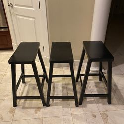 3 Black Bar Stools