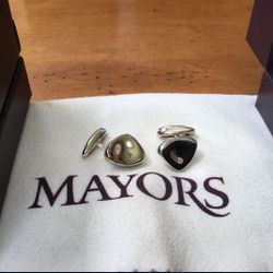 Mayors Jewelry Sterling Silver Cuff Links Birks Brand New in Box