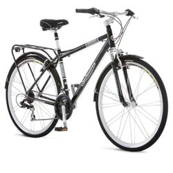 Schwinn Discover Adult Hybrid Bike for Men and Women, 700c Wheels, 21-Speeds, Step-Through or Step-Over Frame, Front and Rear Fenders, Rear Cargo Rack
