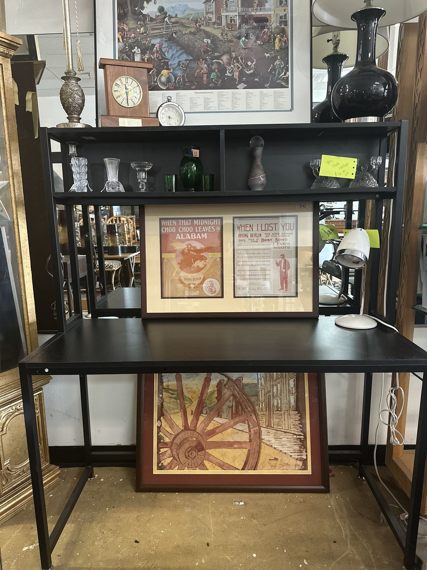 Black Desk With Shelving