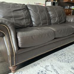 Ethan Allen Leather Sofa Couch $350