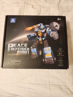 ** 🤖 Peace Defender Robot 5-in-1 Transforming Military Vehicle Set – Lights & Sounds – NEW**