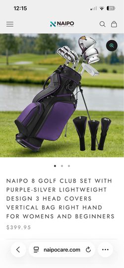 8 GOLF CLUB SET WITH PURPLE-SILVER LIGHTWEIGHT DESIGN 3 HEAD COVERS VERTICAL BAG RIGHT HAND FOR WOMENS AND BEGINNERS SALE PRICE $399.97