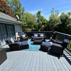 7 Piece Patio Furniture Set with Recliner 