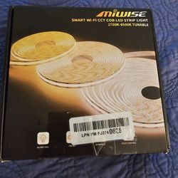 MIWISE COB LED Strip Light White LED Tape Lights 2700K-6500K 24V  Changing Dimmable 20ft UL-Listed Super Bright with Remote & APP Control for Und