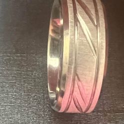 Titanium Kay Tungsten Carbide Diamond Cut Groove Comfort Fit Mens Wedding Band Ring Sz 12