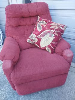 Red Fabric Recliner Chair