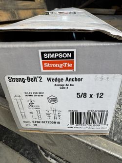 5/8” X 12” Simpson Anchor Bolts