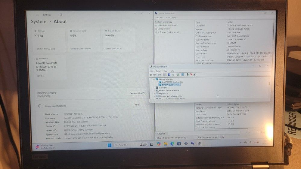 Lenovo Thinkpad P52