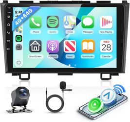 Android Car Stereo for Honda CRV 2007-2011 - 9” Display, Apple CarPlay Android Auto, Backup Cam