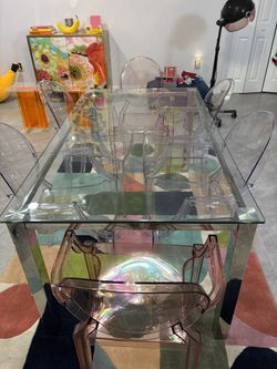 Glass-Top Dining Table