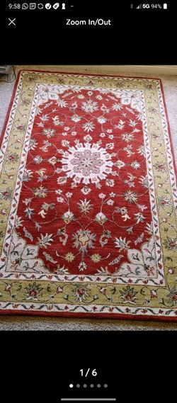 Ashley Wool 8 X 10 Area Rug Red Cream And Olive
