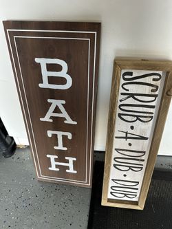 Wooden Bathroom Signs