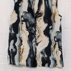 SHEIN Abstract Marble Print Sleeveless Button Down Top - Size Medium
