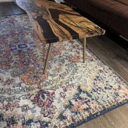 walnut epoxy coffee table