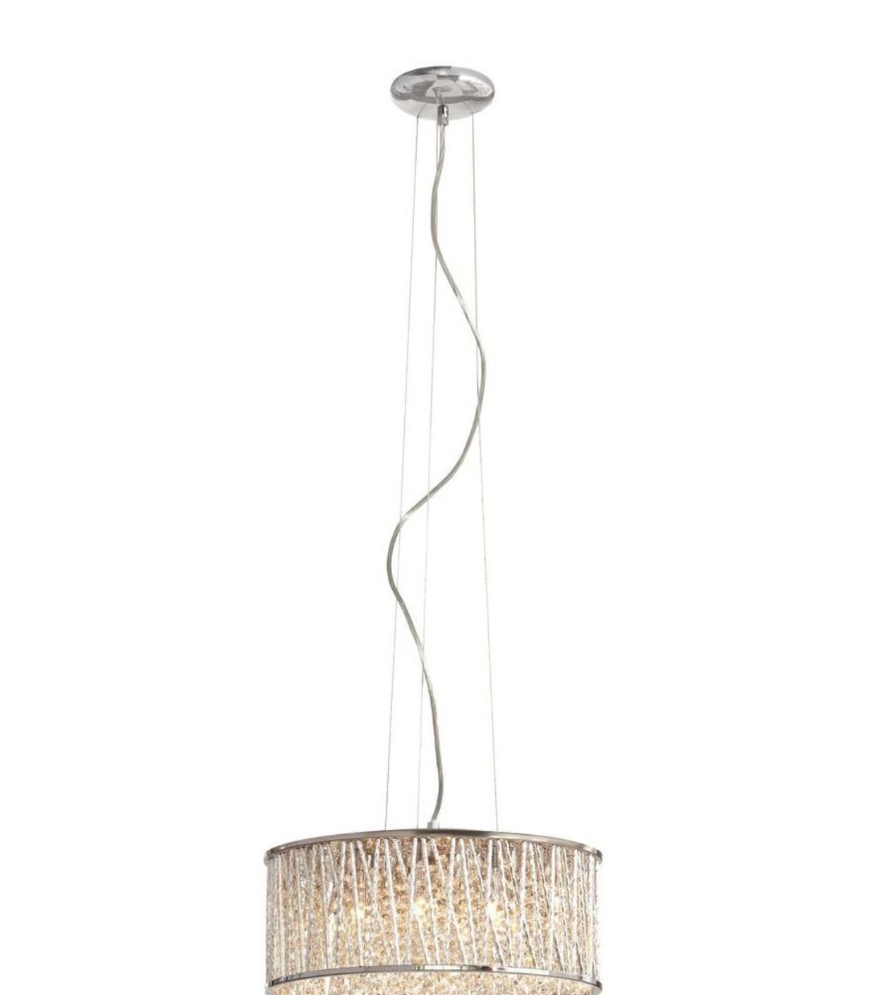 Home Decorators Collection Saynsberry 6-Light Polished Chrome and Crystal Drum Shape Pendant