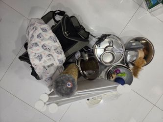 Cat Supplies Bundle – Carrier, Bowls, Toys & More