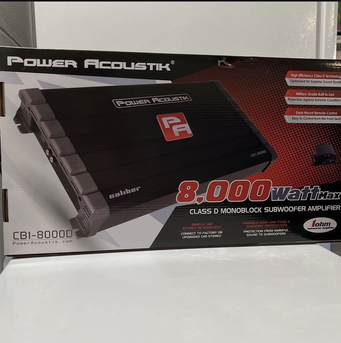 Power Acoustik 8,000 Watts Bass Amplifier Comes With Bass Knob