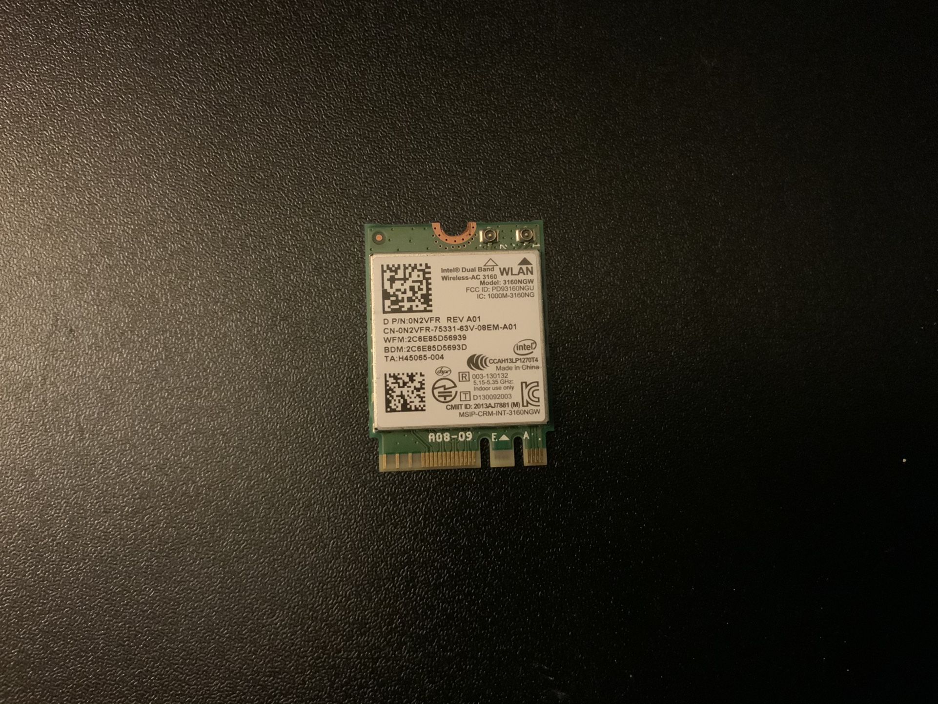 Intel 3160 Dual Band Wireless-AC 3160 Laptop Card