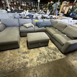 Thomasville Langdon Fabric Sectional Sofa, Couch 