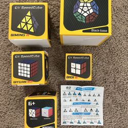 Speed Cube Set, Puzzle Cube, Magic Cube 2x2 4x4 Pyraminx Pyramid Megaminx Fenghuolun Puzzle Cube Toy Gift for Children Adults, Pack of 5