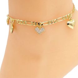 Anklets Hearts gold plated 