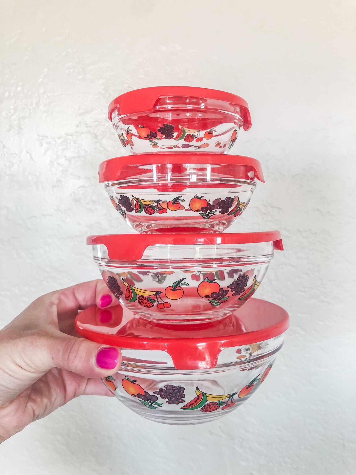 Vintage Fruit Nesting Bowls 