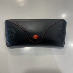 Ray Ban Ferrari Stamped Black Leather Glasses Case 