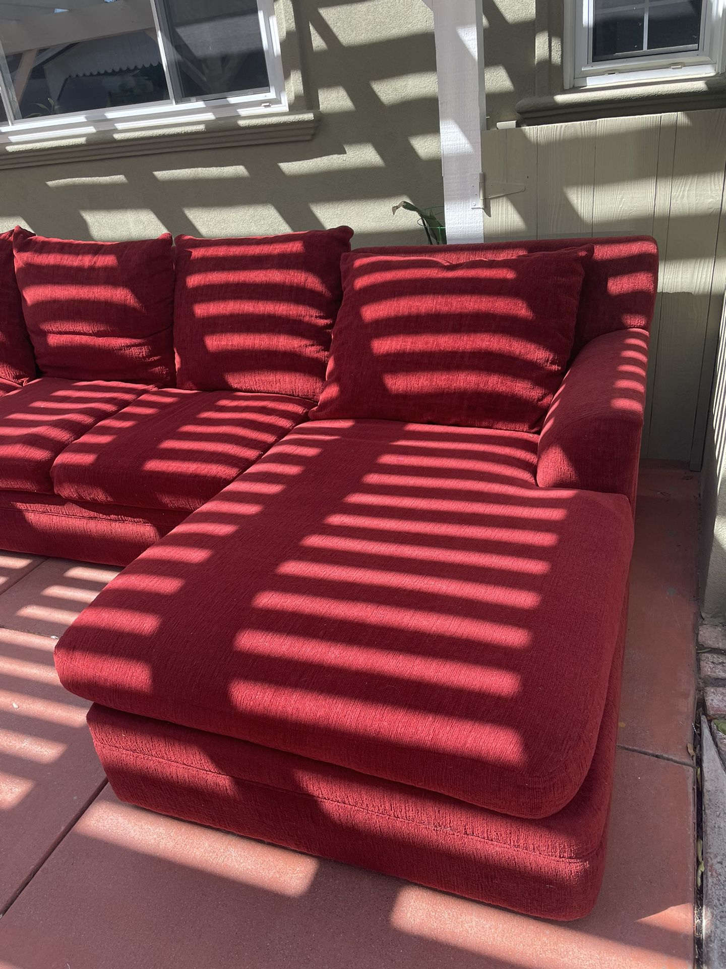 Red Sectional Couch Family size