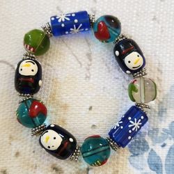 Christmas Stretch Beaded Bracelet One Size Fits Most